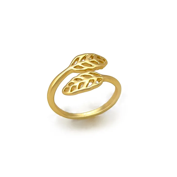 Gold Leaves Bypass Ring