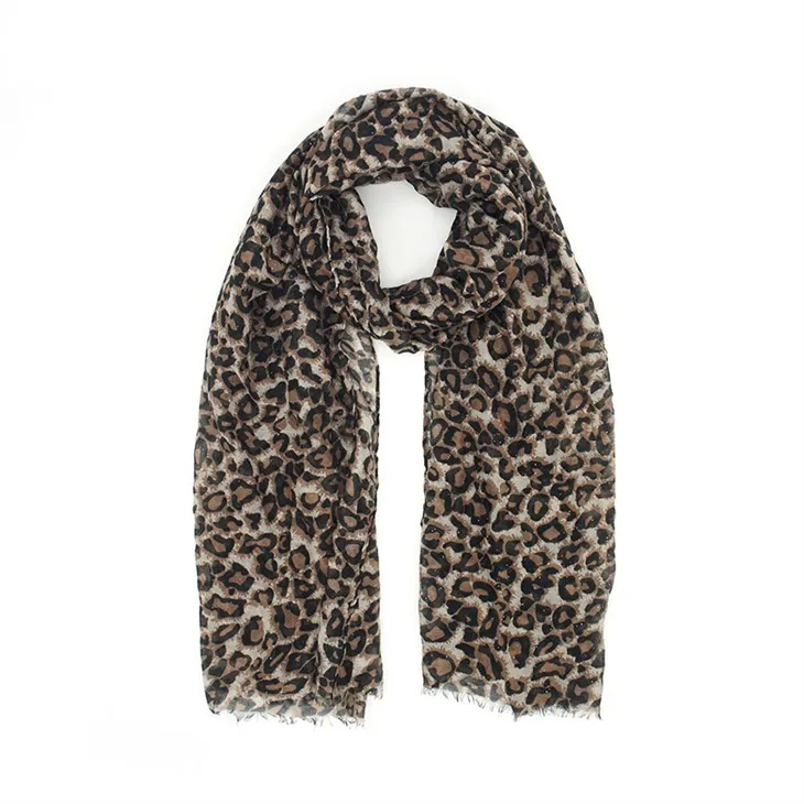 Leopard polyscarves för kvinnor