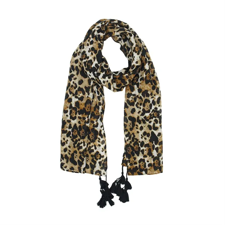 Halsduk i leopard polyester
