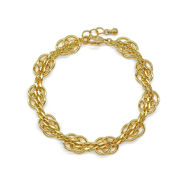 Golden Hoop Chain Armband