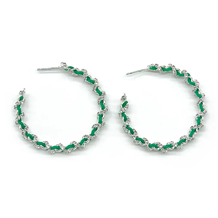 Grön ädelsten textur örhänge