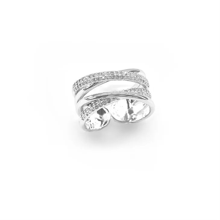 Silver Coil Borstade Ringar